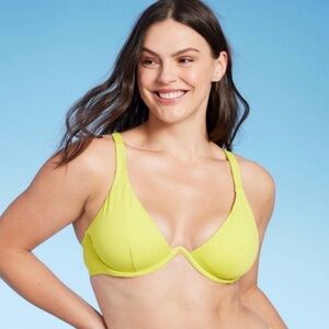 Shade & Shore Underwire Bikini Top Lime Green